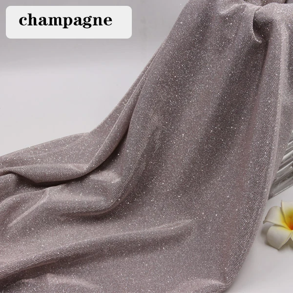 Ширина 140 см блестящая ткань с блестками ручной работы сделай сам градиентные ткани для танцев сцены свадеб вечерние украшения для банкета - Цвет: champagne