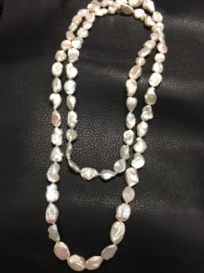 white baroque Long fresh water pearl necklace real pearl 120CM irregular fashion women jewelry white baroque Long fresh water pearl necklace real pearl 120CM irregular fashion women jewelry