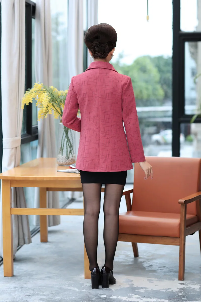 Модные осенние женские блейзеры и куртки для работы, офисный женский костюм, тонкий, размера плюс 5XL, 2 пуговицы, деловая одежда, Женский блейзер, пальто