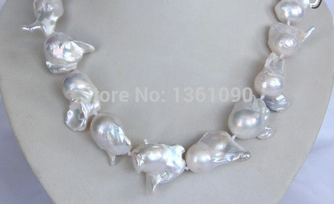 

xd 00634 stunning big baroque white keshi reborn freshwater pearl necklace
