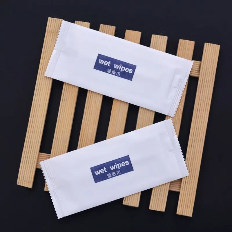 Harga 10 Pcs Sekali Pakai Nonwoven Tisu Basah Jaringan Individual Dibungkus Tangan Portabel
