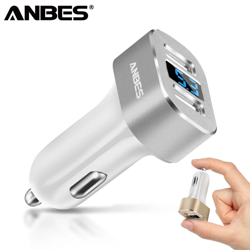 

ANBES USB Car Charger Adapter Quick Charge 3.0 Digitale LED Voltage/Stroom Display Auto Fast Car Charger Voor Smart telefoon/Tab