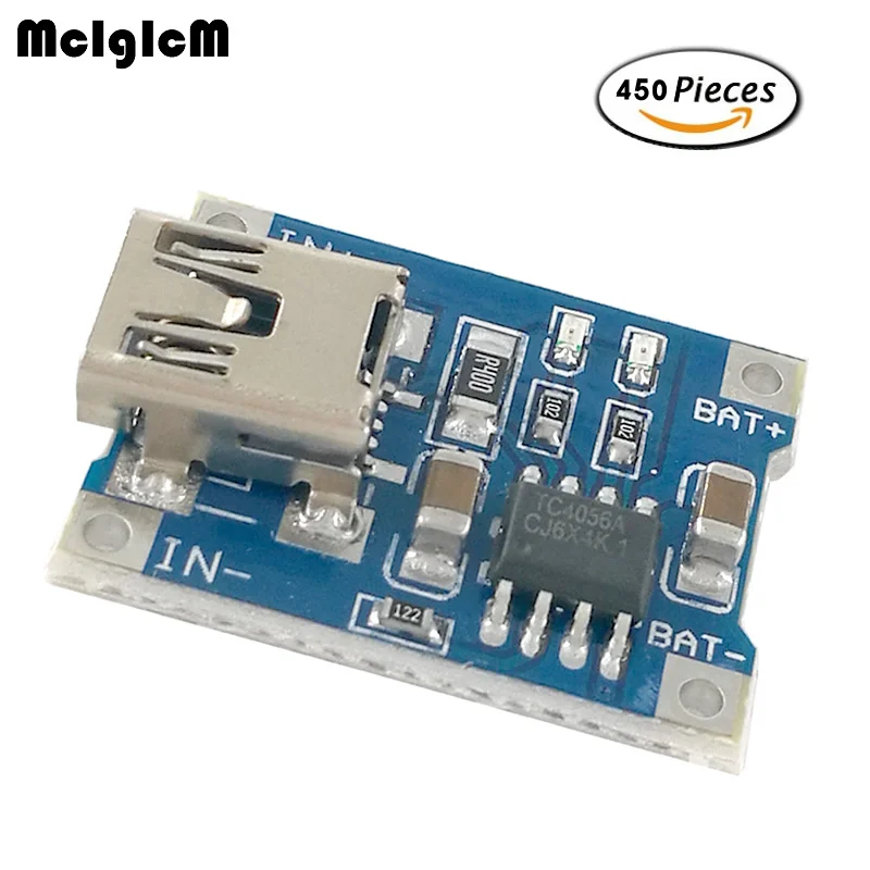 

MCIGICM 450pcs Lithium Battery Charger Module Board mini 5v USB 1A li-ion Battery charger TP4056 Hot sale