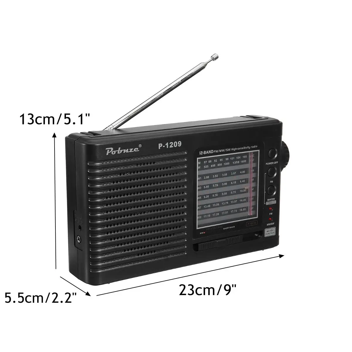 Портативный полный мир двухдиапазонный радиоприемник AM FM SW приемник динамик Телескопический разъем для антенны радио рекордер
