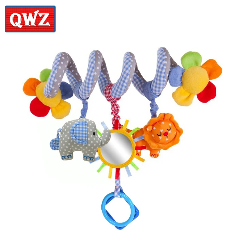 

QWZ Multi-function Music Elephant Lion Crib Revolves Around The Bed Stroller Hanging Plush Toys Baby Rattles Mobiles Baby Gifts