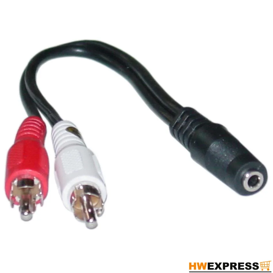 

HWEXPRESS hot Universal 3.5mm Stereo Audio Female Jack to 2 RCA Male Socket Adapter Cable