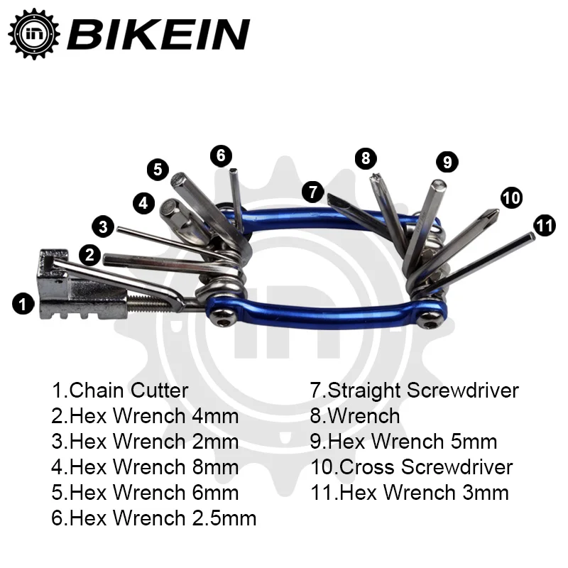 BIKEIN-11 в 1 многофункциональные инструменты для ремонта велосипедов Наборы для горной дороги велосипедный ключ цепь отвертки резак набор инструментов