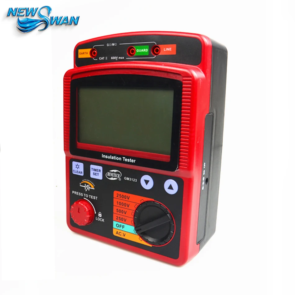 

GM3123 High Voltage 2500V Digital Megohm-Meter Ohm Meter High Tension Megger AC Voltage Insulation Resistance Tester