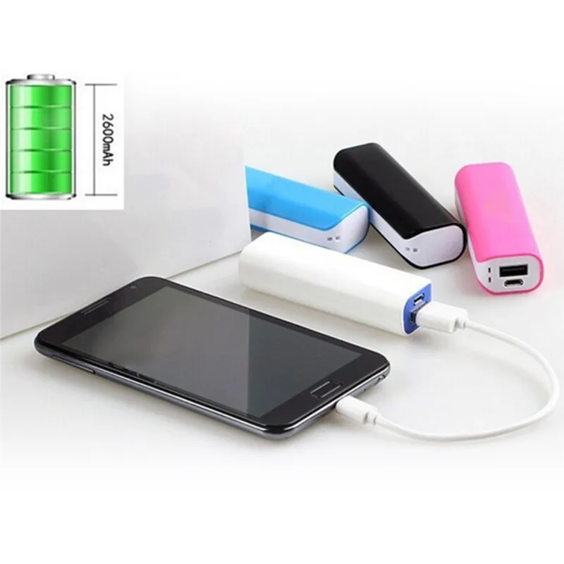 (لا البطارية) المحمول البنوك والكهرباء 18650 مربع الهاتف شاحن DIY حالة تجدد Powerbank المزدوجة USB Poverbank Led Pover قوة البنك