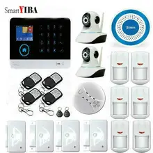 Smart YIBA Color WiFi GSM Wireless Home Security Alarm System That Support IOS Android IP Camera Automtic Dial Smoke sensor.