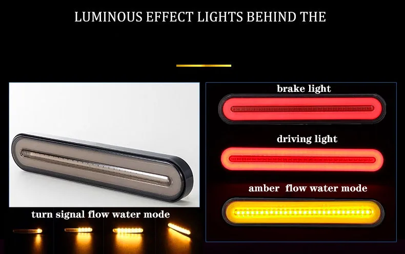 100 светодиодный прицеп грузовик тормозной светильник Водонепроницаемый Neon 3 в 1 гало кольца задние стоп светильник течет поворотов светильник лампы 12V 24V