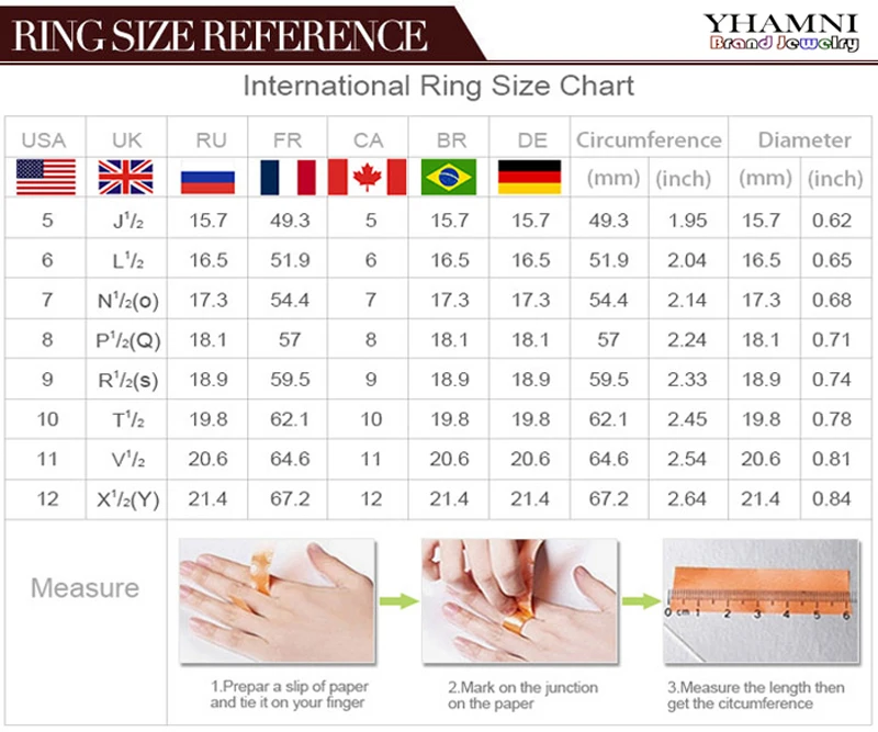 YHAMNI Серебро 925 пробы Модные украшения с клеймо S925 CZ Diamant обручальные кольца для Для женщин YR060