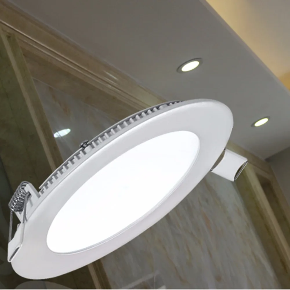 LED ultra thin downlight round panel light white ceiling lamp living