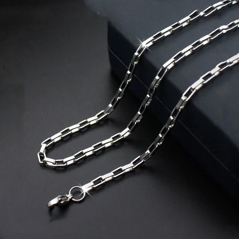 

Fashion simple new titanium steel necklace long box chain stainless steel accessories hot sale