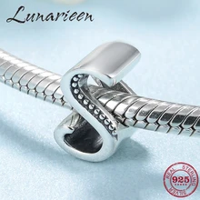 925 пробы серебряные бусины с буквой S Алфавит подходят к оригинальным брелокам Pandora Браслеты Ювелирные женские браслеты Изготовление