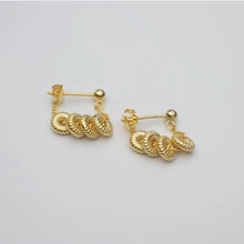 Серьги из стерлингового серебра 925 пробы, модный ретро узор, плоский шарик, сзади, Подвесные серьги-гвоздики, серьги, короткий кулон, тренд темперамента, для девушек, ушей, еврей