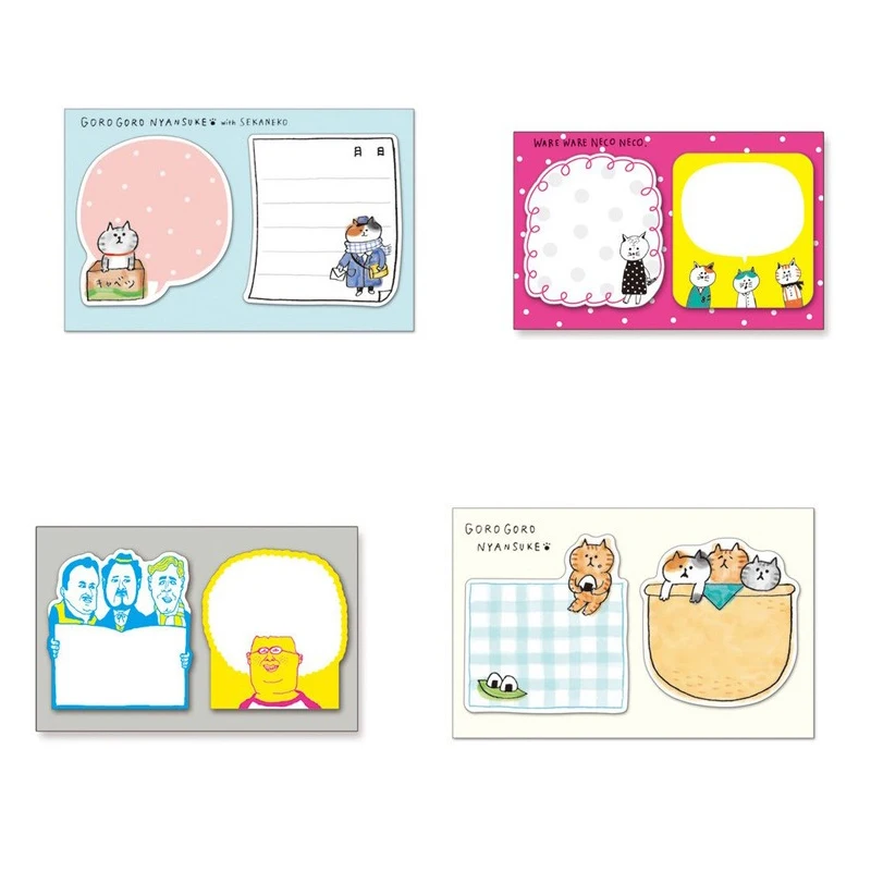 2 X 25 Sheets Cat Series Memo Pad Sticky Notes Creative Cute School