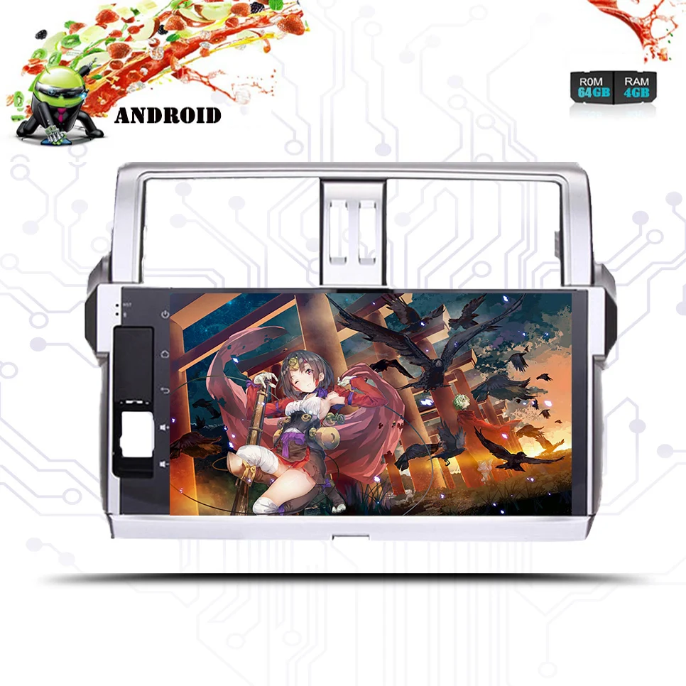 4 + 64G Android 9 0 магнитола Автомобильный DVD плеер для Toyota Prado 150 Land Cruiser 2014-2017 стерео Wifi rds