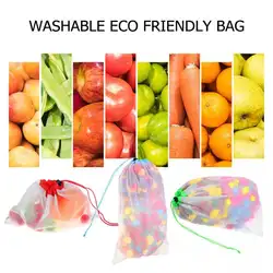 12 шт многоразовые сетки производят сумки моющиеся экологически чистые сумки фрукты овощи Хранение продуктов сумка для мужчин женская