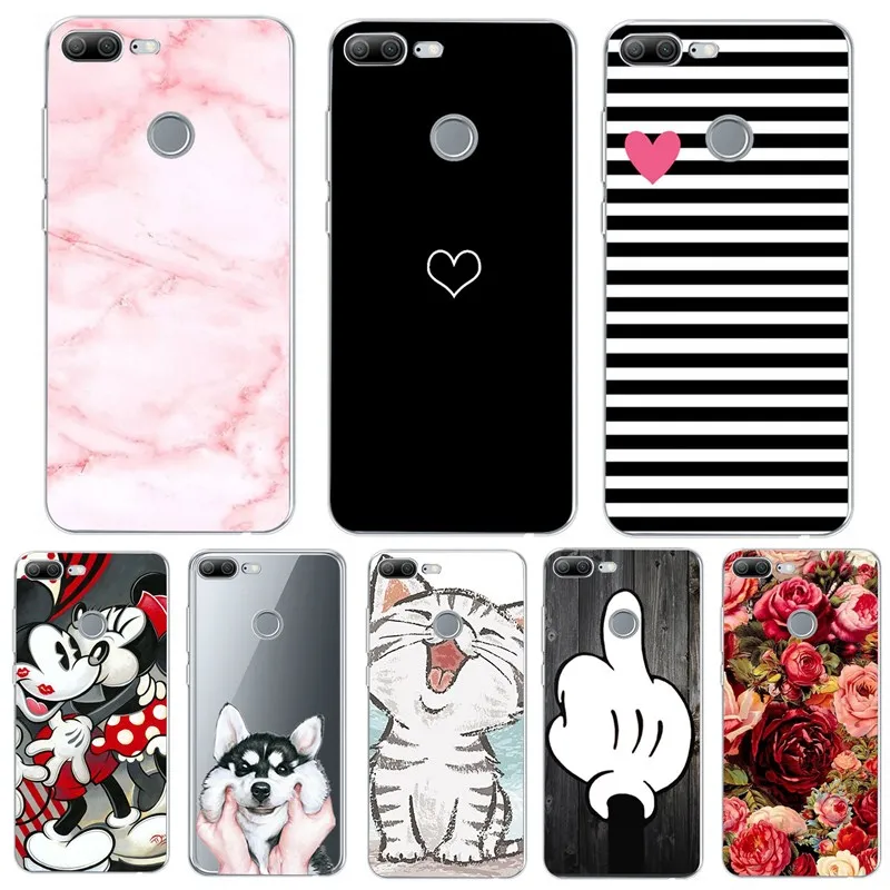

Soft TPU Flower Marble For Huawei Honor 9 lite Case Silicone Lovely Animal Dog Heart 360 Funda Cover For P20 Mate 10 Lite