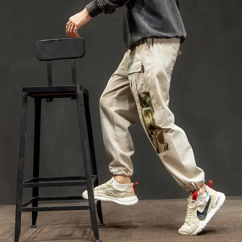 

2019 Men Multi-pocket Harem Pants Trousers Men Streetwear Punk Cargo Pant Hip Hop Casual Trousers Joggers Hombre