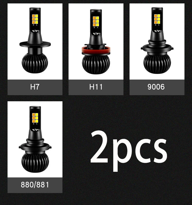 Ztzpie X5 6000K Высокое Мощность для Противотуманные фары Дневные Фары Светильник двухцветная светодиодный светильник H4 H11 H7 H8 H9 9006 9005 20 Вт 720ML6500K 4300K 2 шт