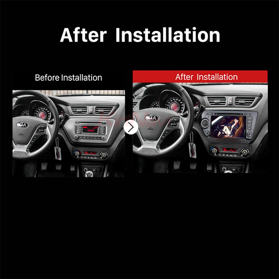 Sale KiriNavi Octa core 4G LET android 7 car dvd player for Kia Rio K2 gps navigation 2010 - 2011 support 4K Video 4G 2