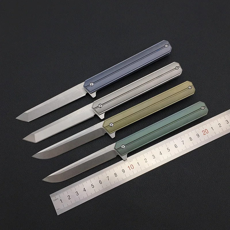 

High quality Multifunction Pocket folding knife D2 blade titanium camping Survival knives very sharp tactical EDC Utility tools