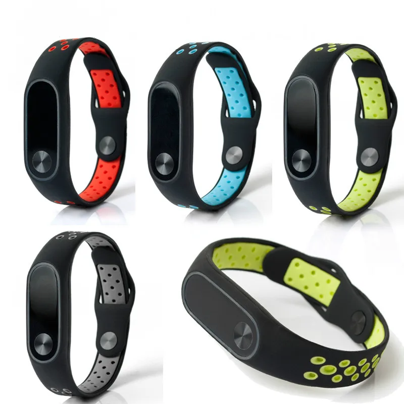 

NEW Colorful Silicone Wrist Strap Bracelet Double Color Replacement watchband for Original Miband 2 Xiaomi Mi band 2 Wristbands