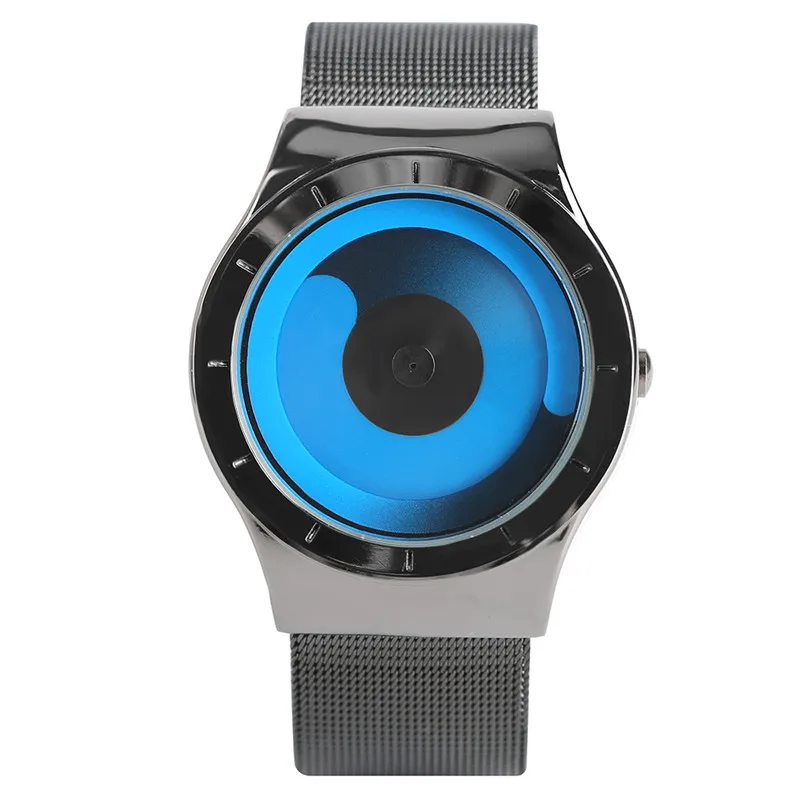 Уникальный постепенное изменение цвета кварцевые наручные часы для мужчин проигрыватели часы неаналоговый мужской часы унисекс студент Relogio Masculino часы мужские спорт часы наручные - Цвет: Blue 1