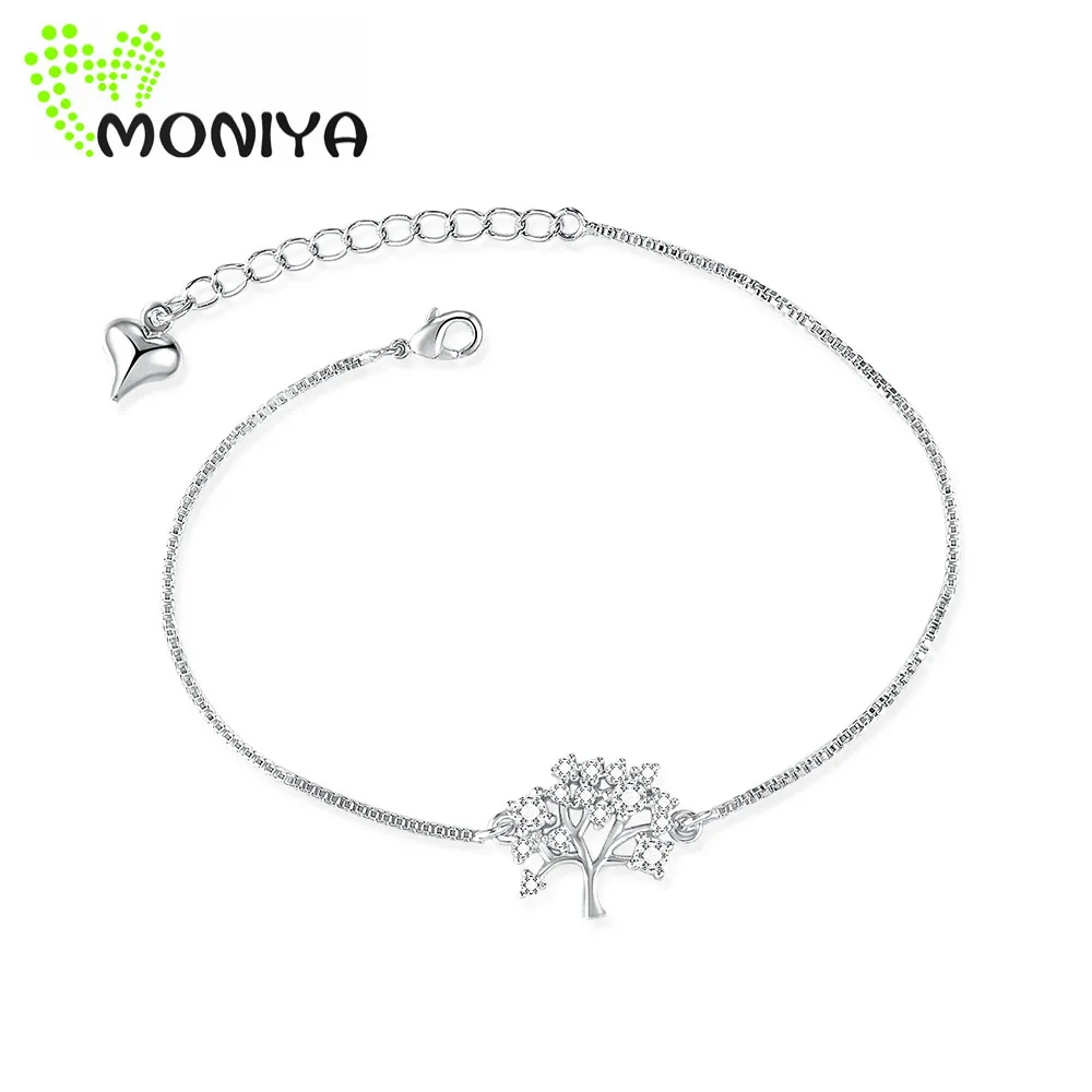Moniya Silver/ Gold Color &quotThe Tree of Life&quot Cubic Zirconia Bracelet For Women Girls Best Friendship Jewelry Gift HKS511 | Украшения