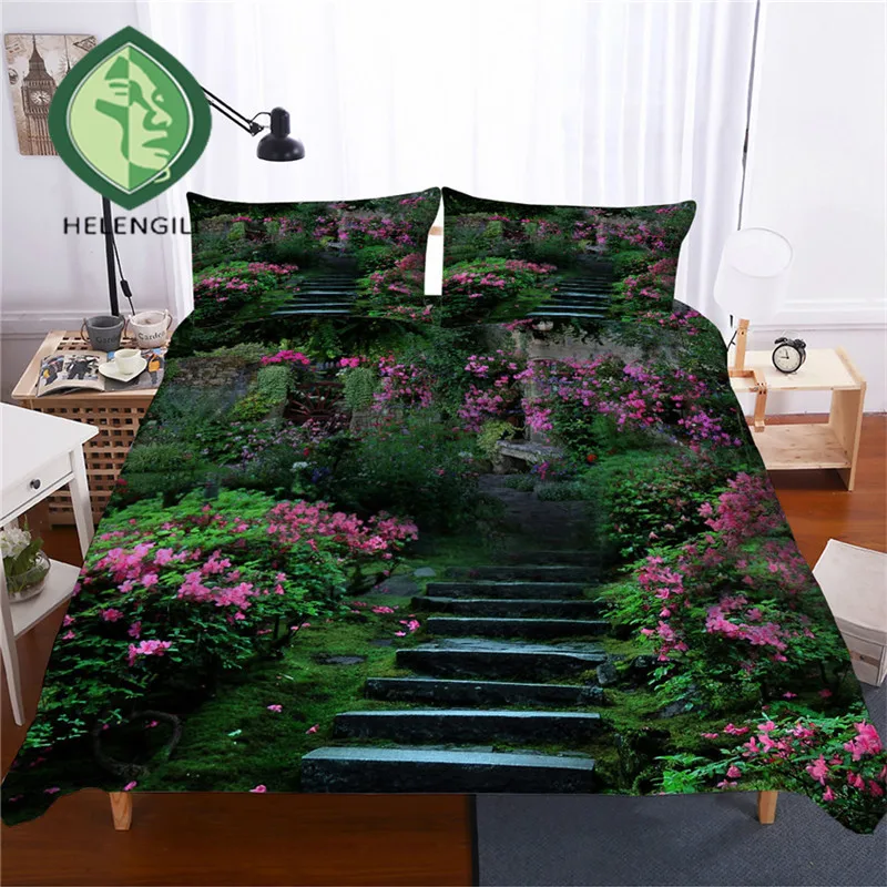 

HELENGILI 3D Bedding Set Forest Dreamland Print Duvet Cover Set Bedclothes with Pillowcase Bed Set Home Textiles #MJSL-113