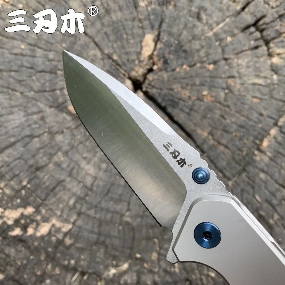 Sanrenmu 9008-TZ TC4 Titanium Pocket Folding Blade Knife 12C27 Blade Outdoor Camping Survival Hunting Tactical Fishing Tool EDC