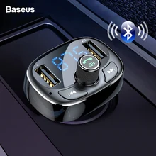 Baseus Transmissor FM Modulador Do Bluetooth 4.2 USB Car Charger Kit Mãos Livres Aux Áudio MP3 Player 3.4A Rápido Carregador de Telefone Celular(China)