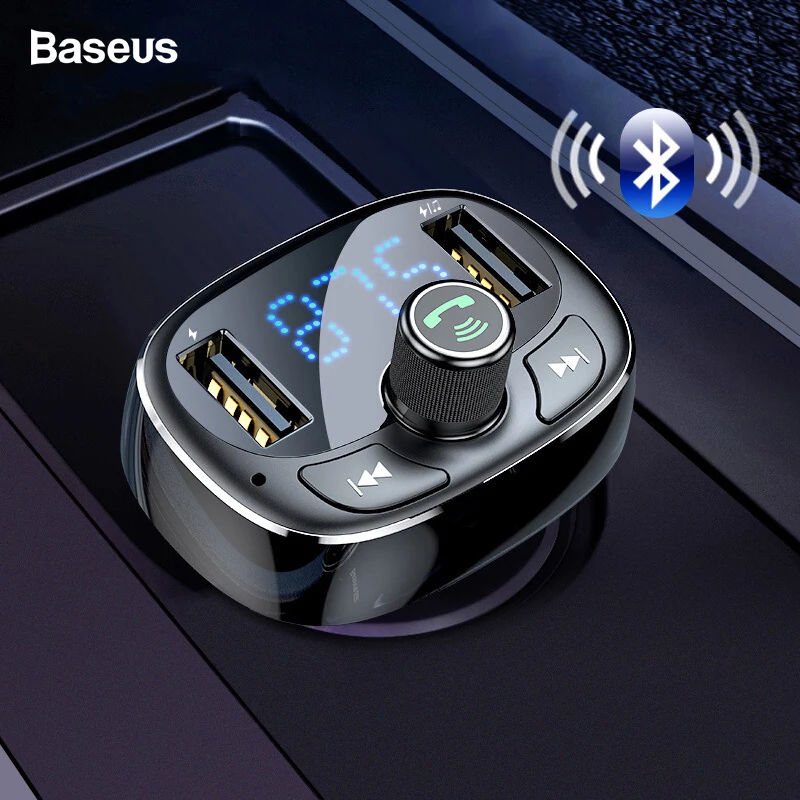 Baseus FM الارسال Aux المغير بلوتوث 4.2 USB شاحن سيارة كيت يدوي الصوت MP3 لاعب 3.4A سريع الهاتف المحمول شاحن Baseus FM الارسال Aux المغير بلوتوث 4.2 USB شاحن سيارة كيت يدوي الصوت MP3 لاعب 3.4A سريع الهاتف المحمول شاحن