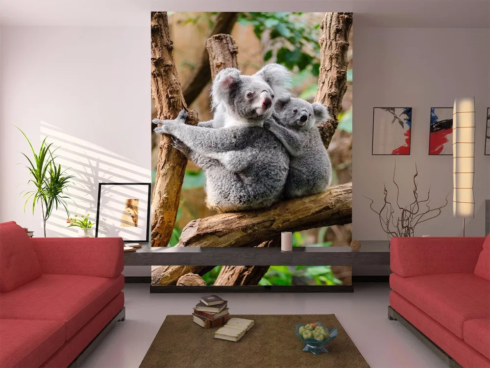 

3D Photo Mural Koala Animal Wall Removable Wall Papers Kid's Self-adhesive Vinyl Wall Sticker Art Home Decor Mural