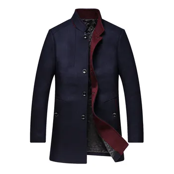 

Men's Smart Casual Mandarin Collar Single Breasted Coat Loose Warm Comfortable Woolen Male Clothing Large Plus Size 6xl-8xl