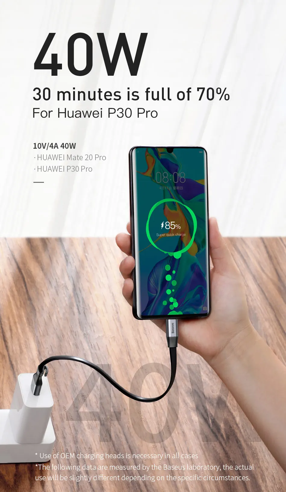 samsung phone charger cable Baseus USB C Cable 5A USB Type C Cable For Huawei P30 P20 Mate 20 P10 Pro Lite Fast Charging Charger For Xiaomi mi Type-c Cable long iphone charger