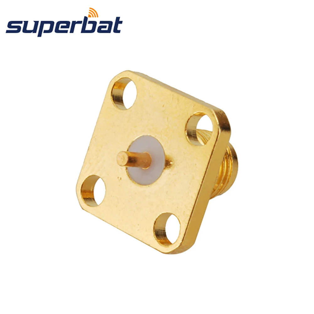 Female RF Coaxial Connector 4 Hole Panel Mount for Electronic Components