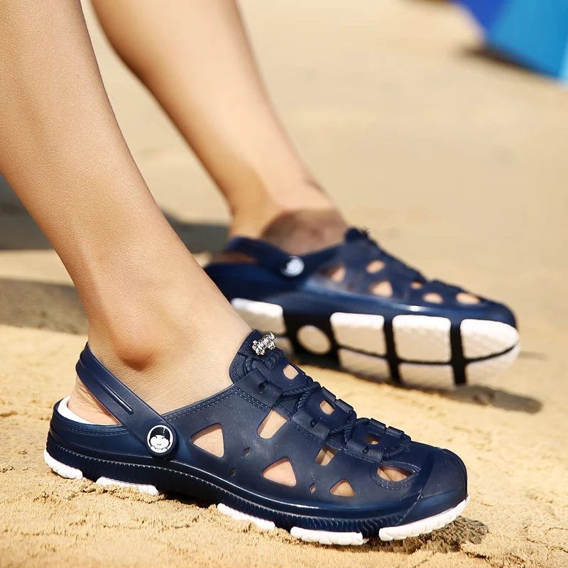 Ramialali/новые пляжные сандалии; мужские летние модные дышащие шлепанцы; повседневные домашние тапочки на плоской подошве; Мужская обувь; шлепанцы; Zapato
