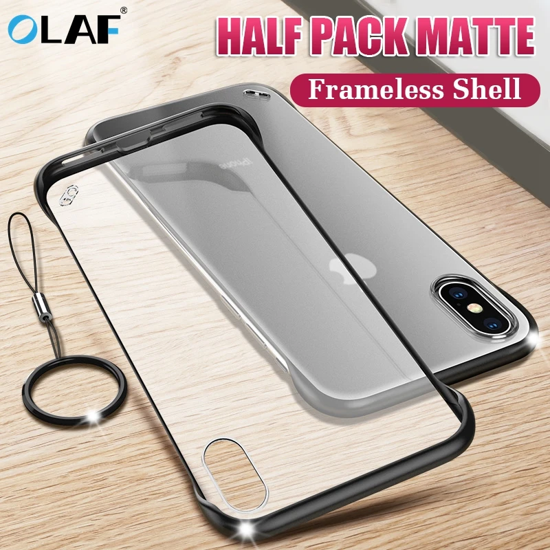 

OLAF Frameless Transparent Matte Phone Case For iPhone 7 8 Plus 6 6s X Ultra Thin Cover Cases For iPhone X XR XS Max Case Funda