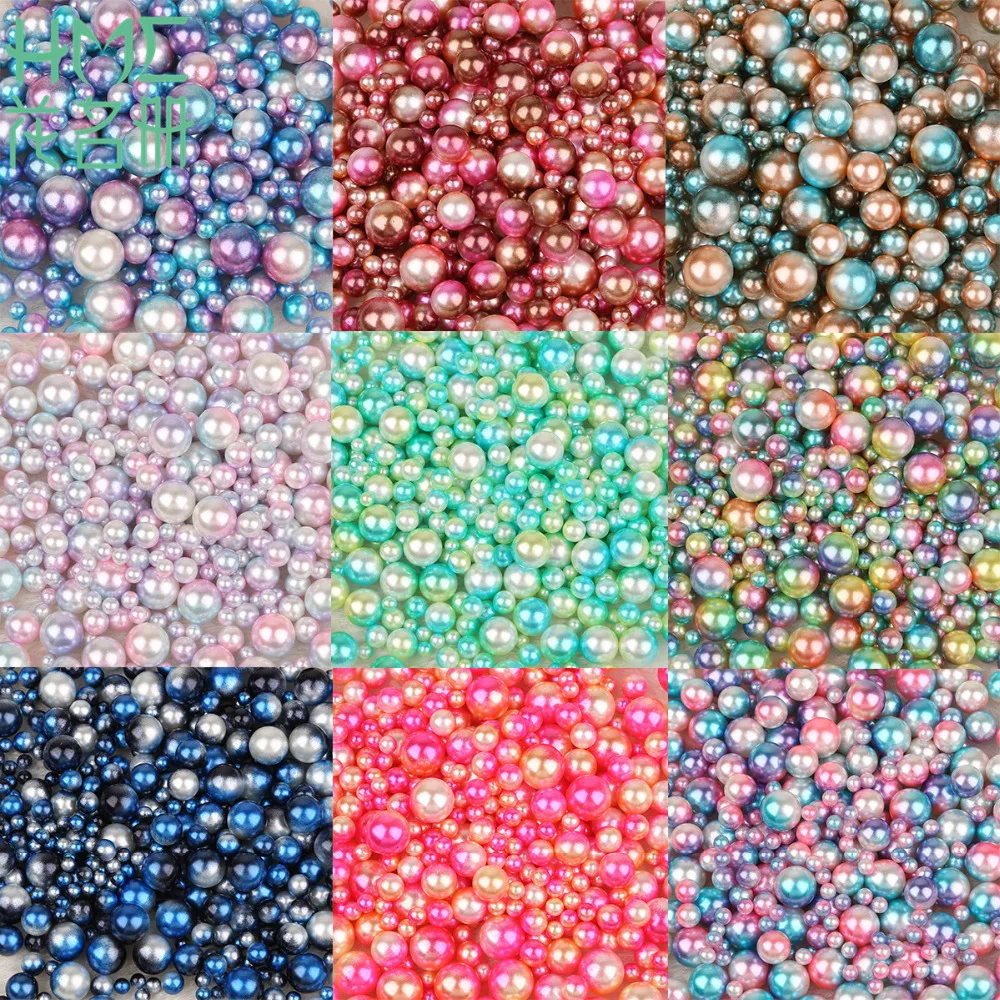 

4/6/8/10 mm Multi-size Options Random Multi-color Mixed Non-porous Pearl Beads DIY Clothing Accessories