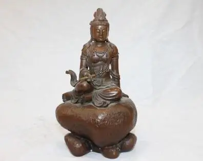

China Tibet Buddhism Purple Bronze Free Guanyin sit hill Bodhisattva Statue