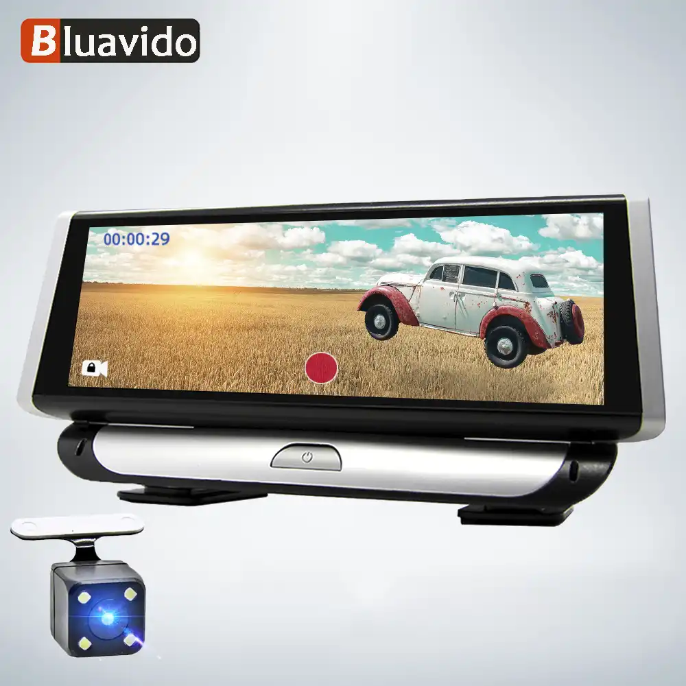 Bluavido 8" IPS Car DVR Camera GPS 4G Android ADAS FHD 1080P Dash cam