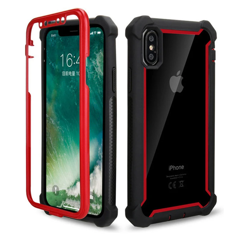 

For iPhone Shockproof Case Back Cover Heavy Duty Protection Armor PC+Soft TPU Phone Case For iPhone XS MAX XR X 6 6S 7 8 Plus