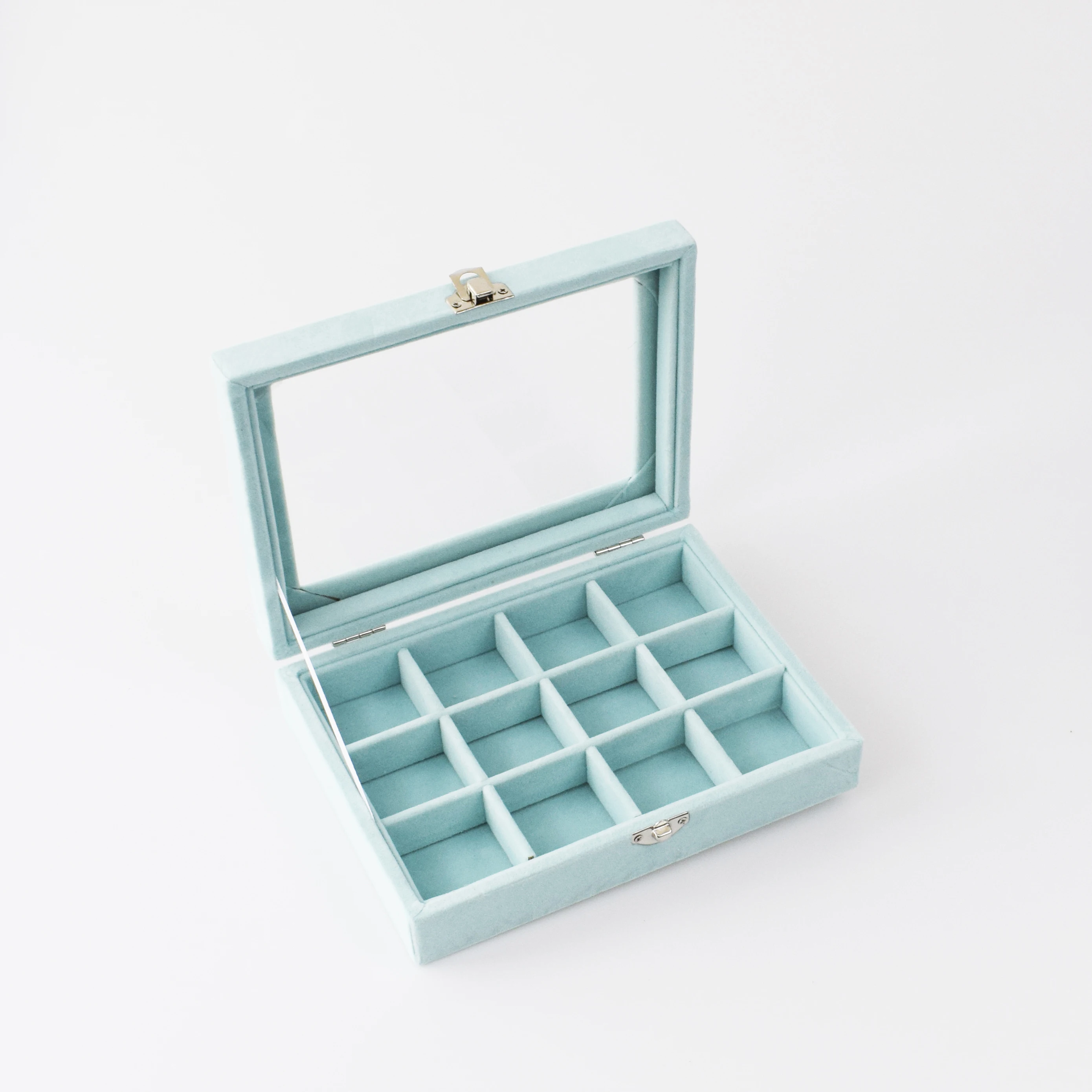 SZanbana 12 Сетки бархатная коробка для ювелирных изделий серьги кольца ожерелья макияж держатель, чехол, органайзер Для женщин браслет чехол выставочная витрина