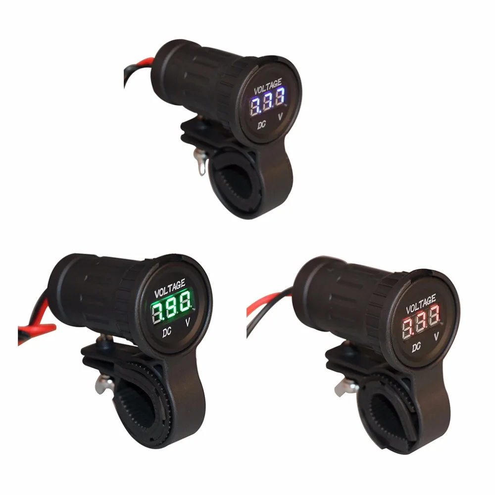 

12-24V DC LED Digital Display Universal Car Motorcycle Voltmeter Waterproof Motor Voltmeter Tester Tools