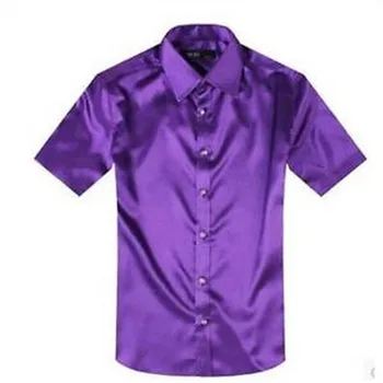 

Colors New Fashion Men's Formal Casual Shirts Satin Dress Shirts Slim Fit
