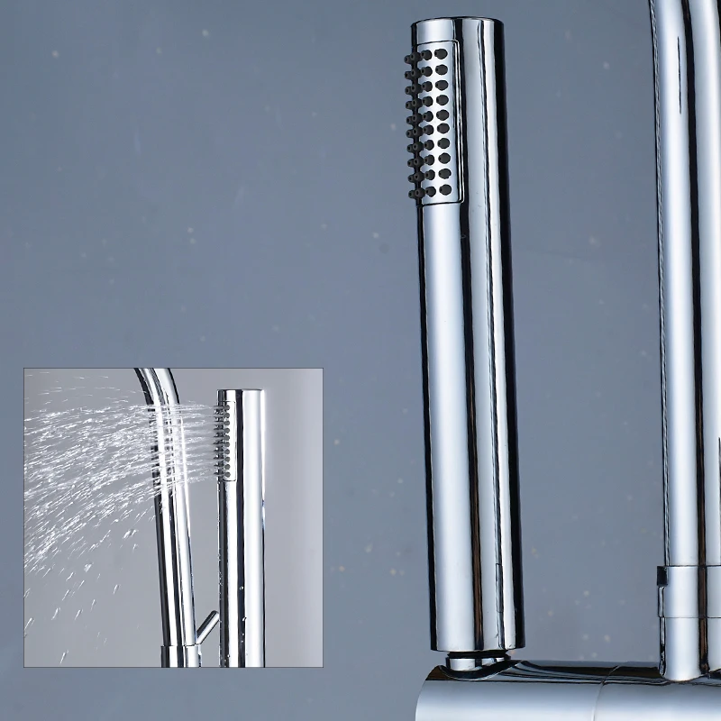 quyanre chrome thermostatic shower faucets set rainfall ultrathin shower head 2-way thermostatic mixer bathroom shower kit5