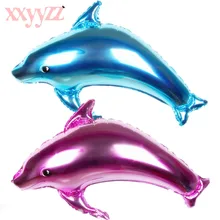 XXYYZZ большой размер розовый синий Дельфин фольги Воздушные шары животных Гелий шары день рождения Свадебный декор воздушные шары события Вечерние